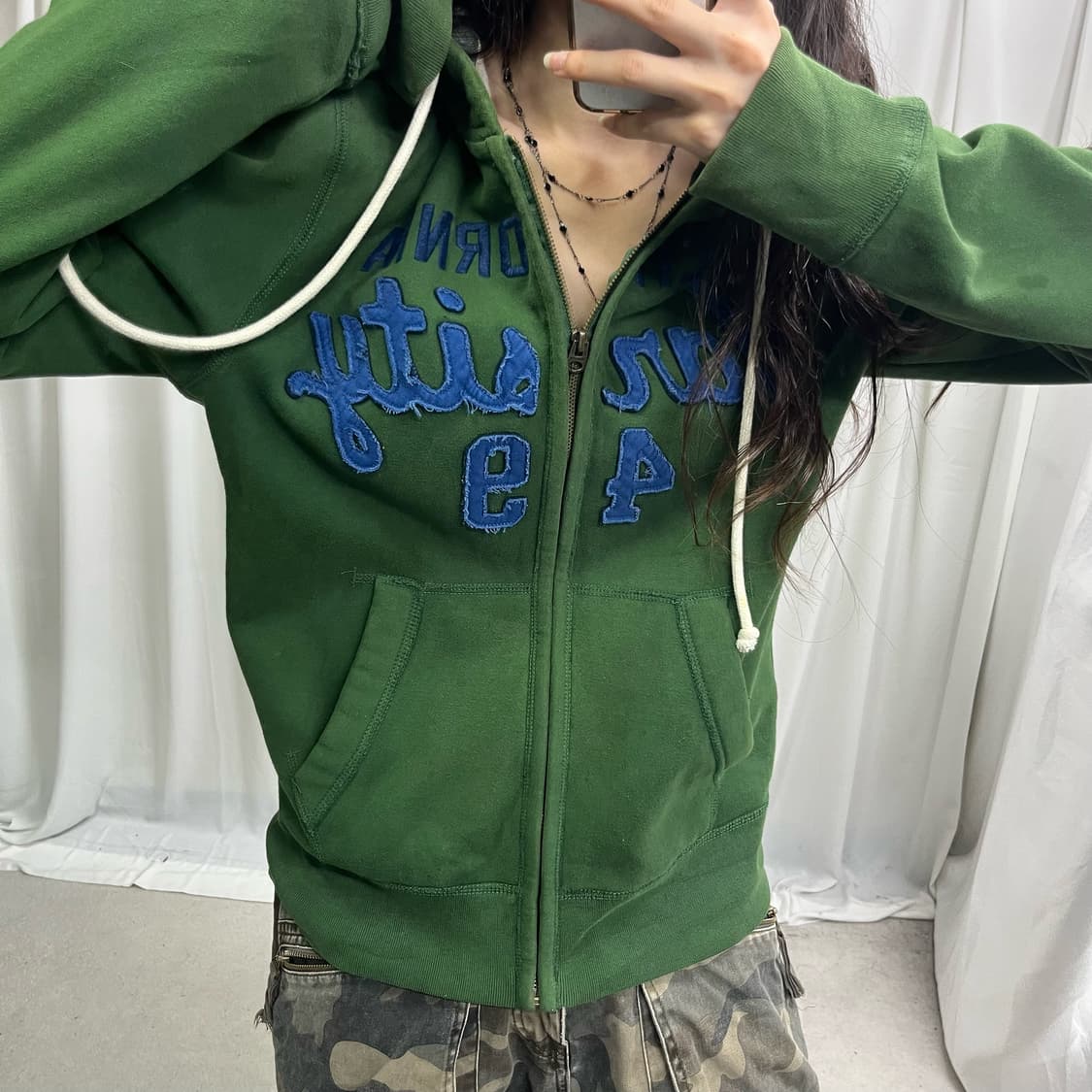 Who.A.U green hood zip-up 상품이미지3