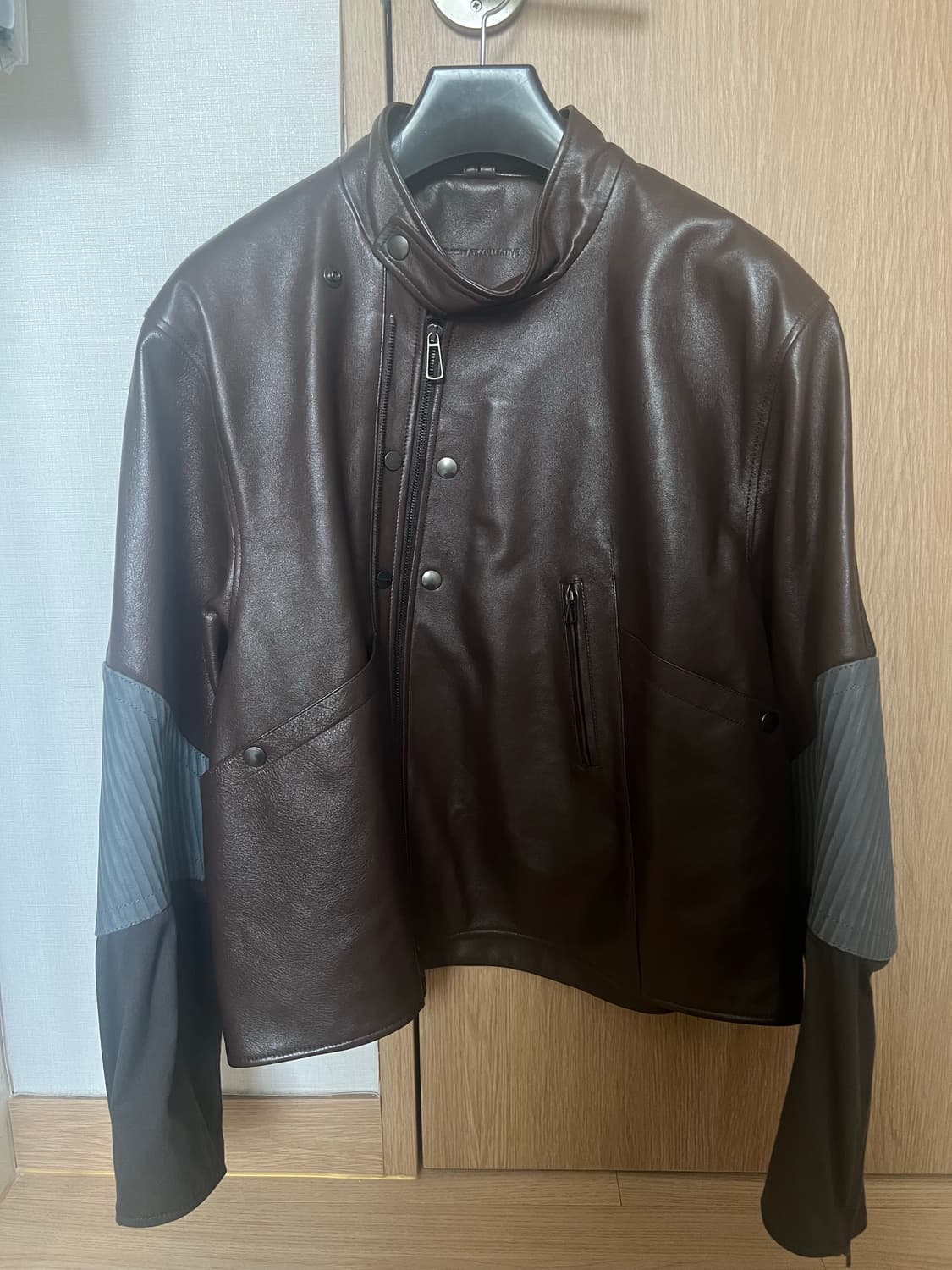 [M] 키코 코스타디노브 엣 콜렉티브 사이다 레더 자켓 브라운 상품이미지5