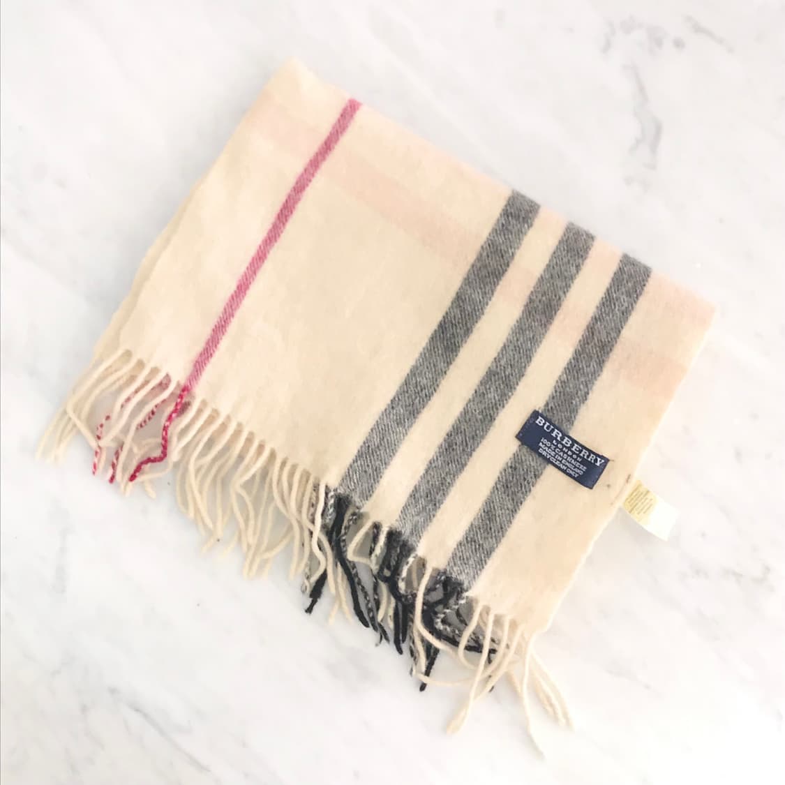 버버리 아이보리 캐시미어 머플러 남녀공용 상품이미지2