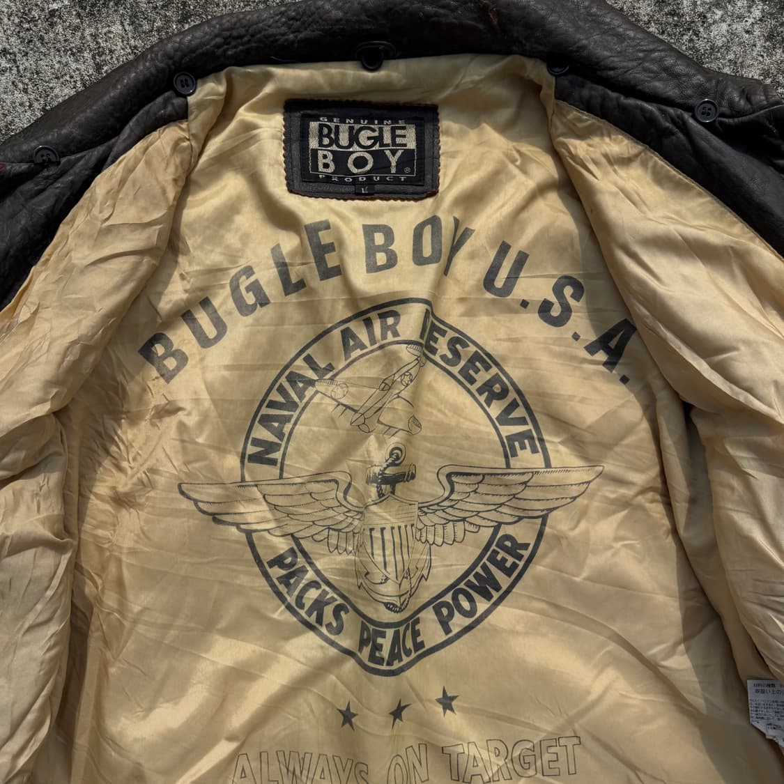 [L] Bugle Boy 핀업걸 항공 가죽 자켓 상품이미지3