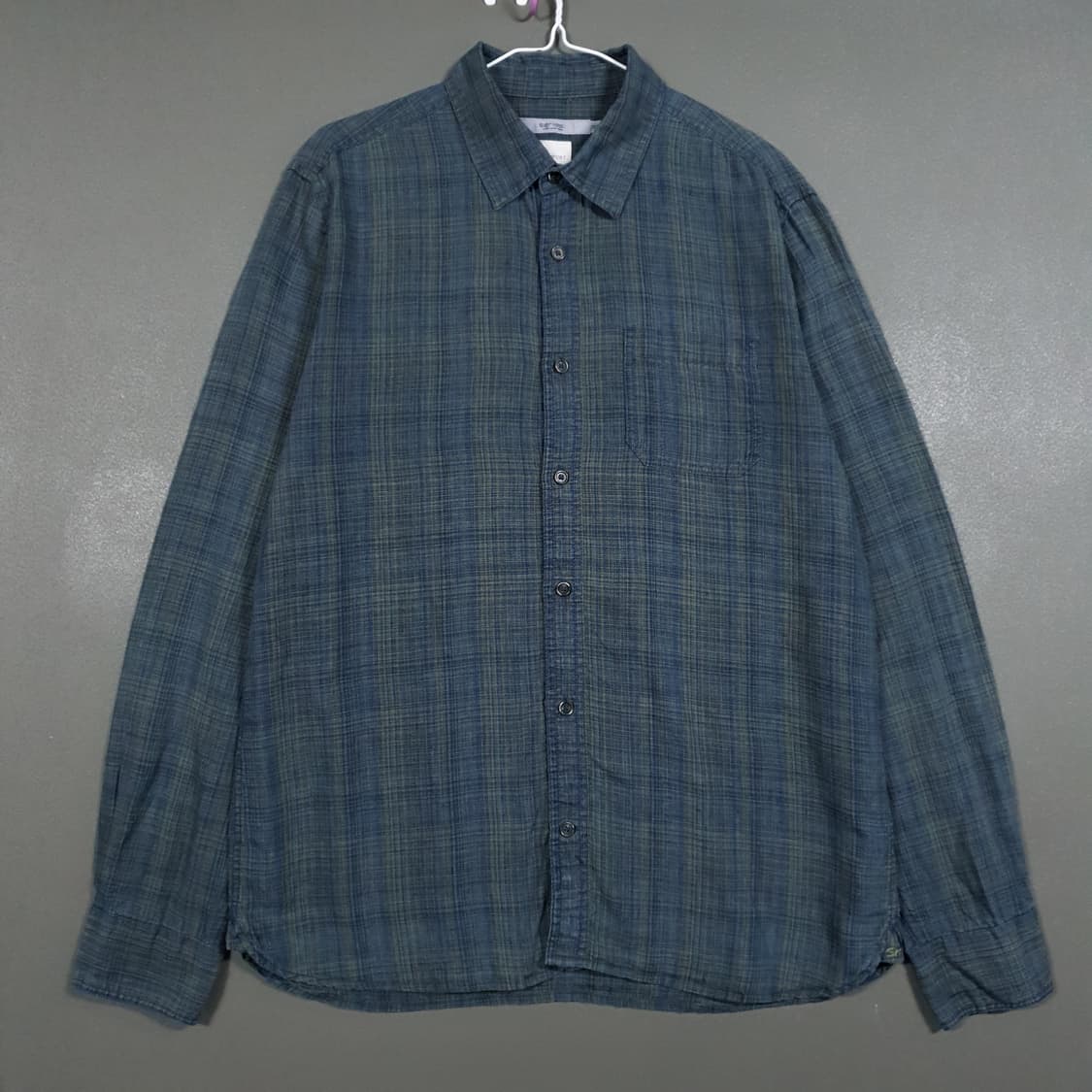 SERIES; 시리즈 신형 SR 톤온톤 청록 체크 린넨 셔츠 남방 100 상품이미지1