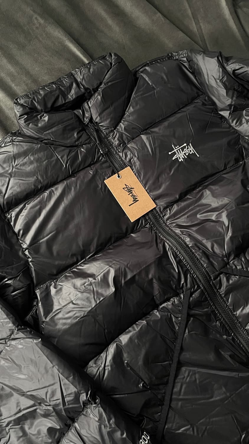 새제품 택포함 스투시 마이크로 립스탐 800 필파워 블랙 푸퍼 패딩 S 상품이미지3