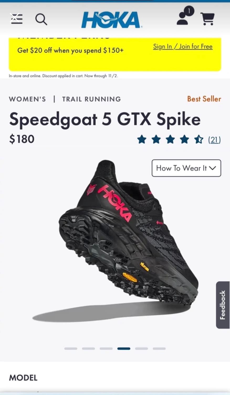 호카 HOKA SPEEDGOAT 5 **스파이크버전!!** (여성용) 상품이미지2