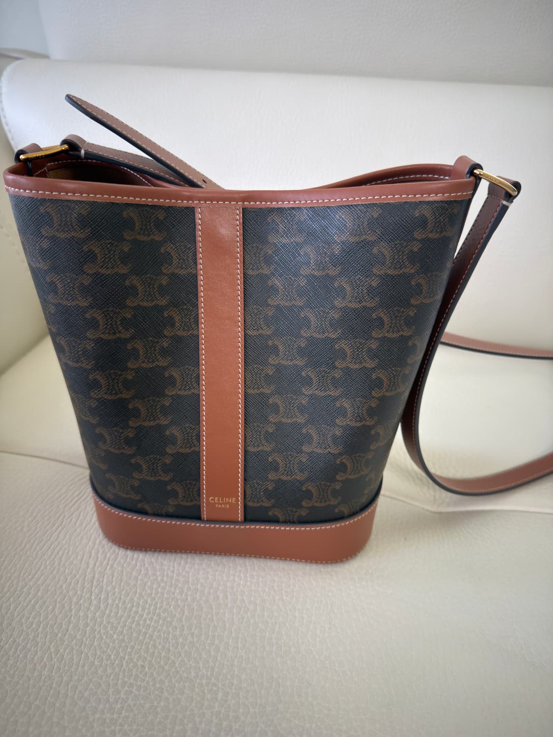 정품 셀린느 트리오페 캔버스 버킷백 스몰 상품이미지1