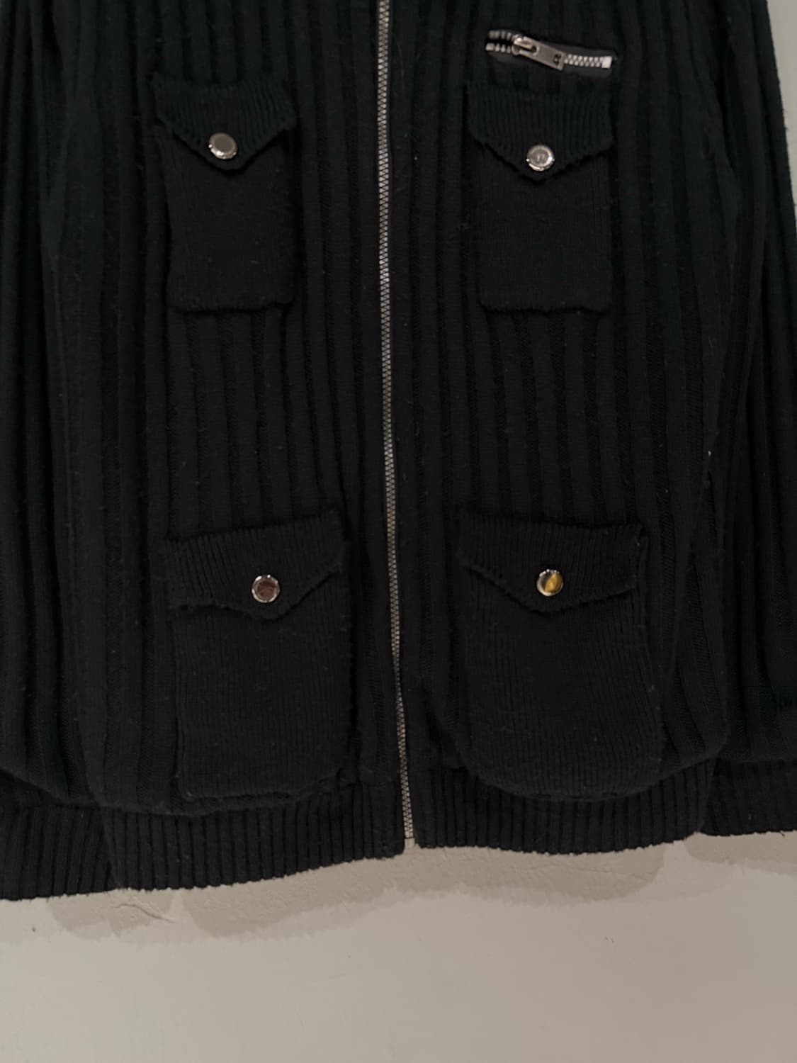 multi pocket neck buckle knit zip-up 상품이미지6