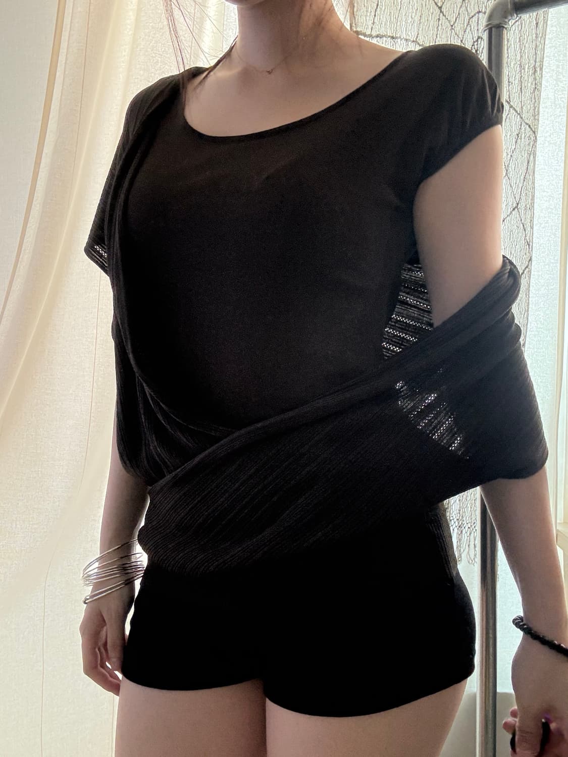 34 deep brown draped top 상품이미지5