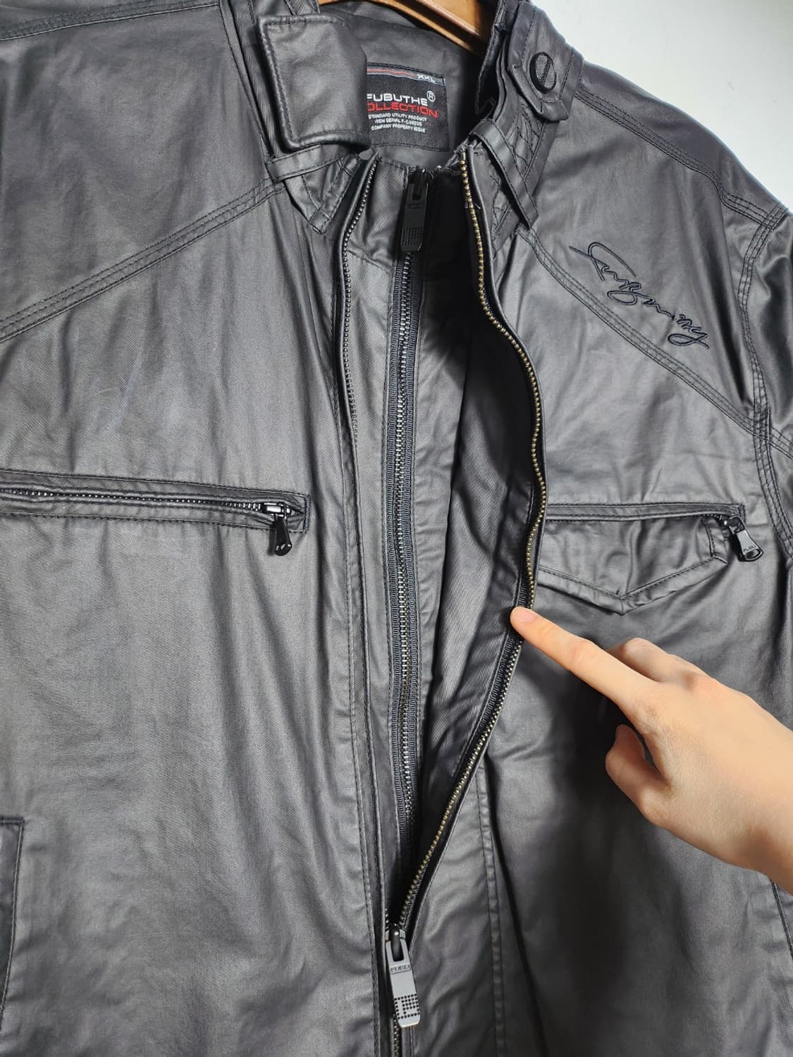 푸부 코팅 바이커 자켓 상품이미지5