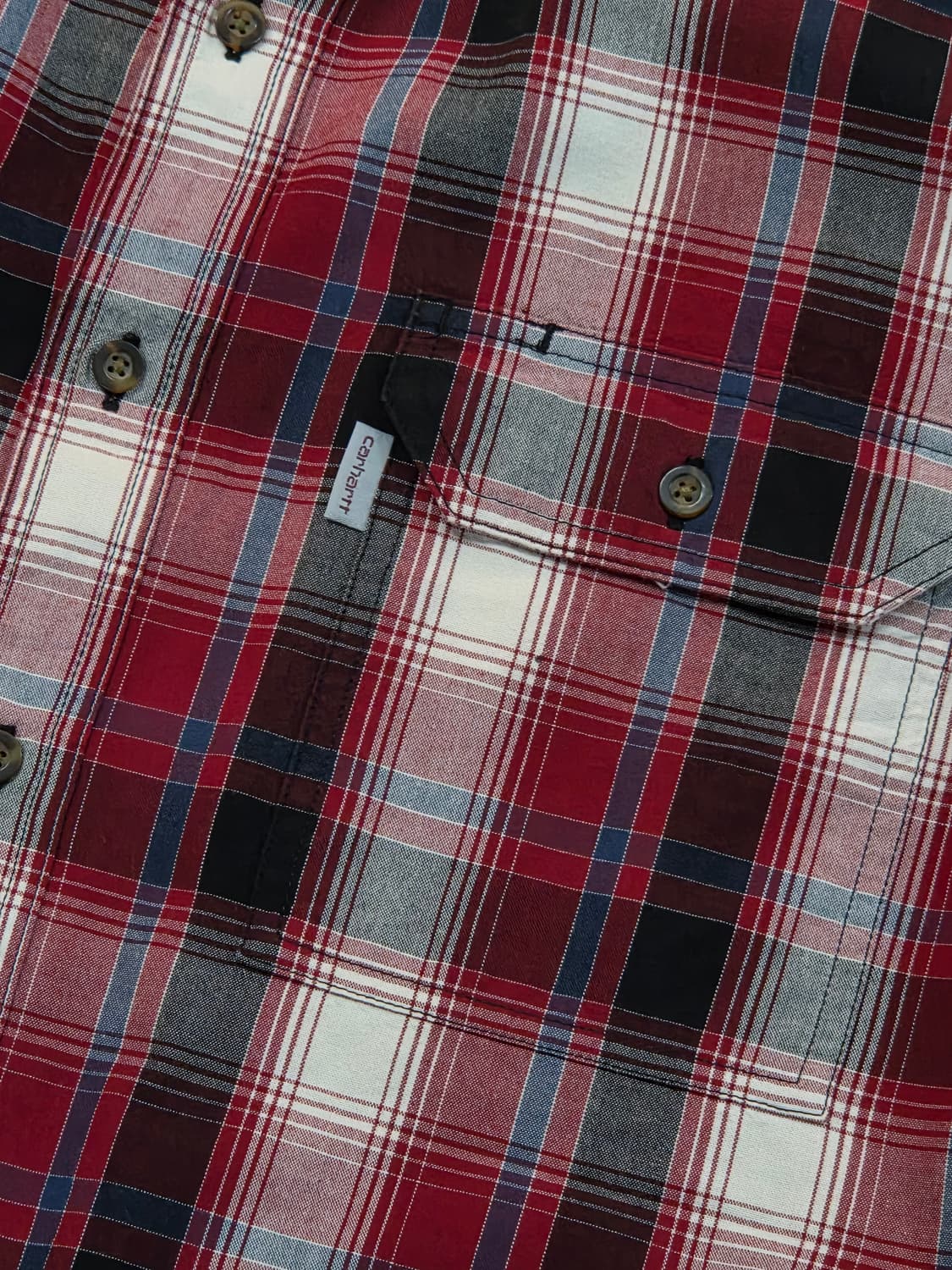 칼하트 레드 체크반팔셔츠  상품이미지3