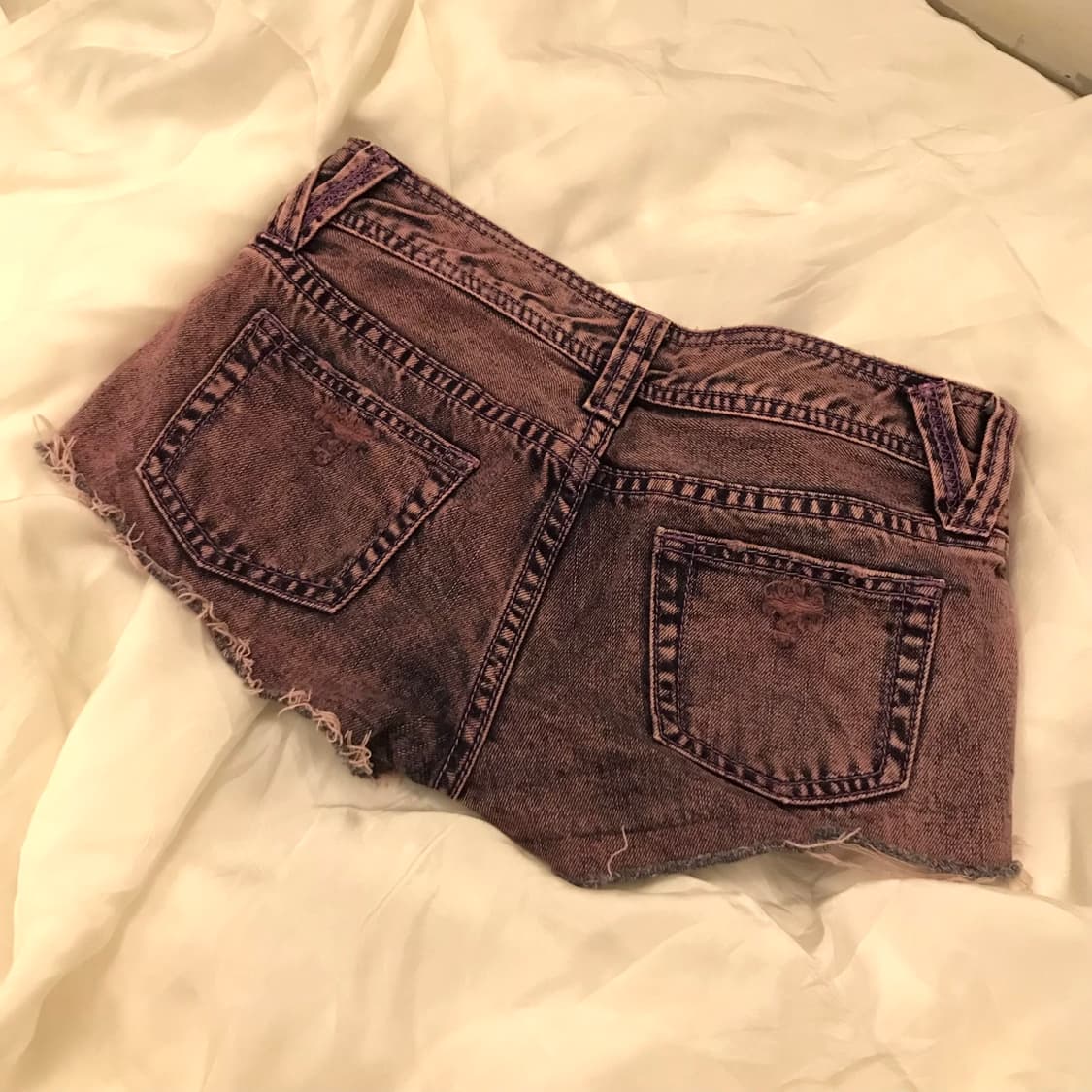 JPN Vintage 핑크 퍼플 데미지 워싱 핫팬츠 상품이미지3