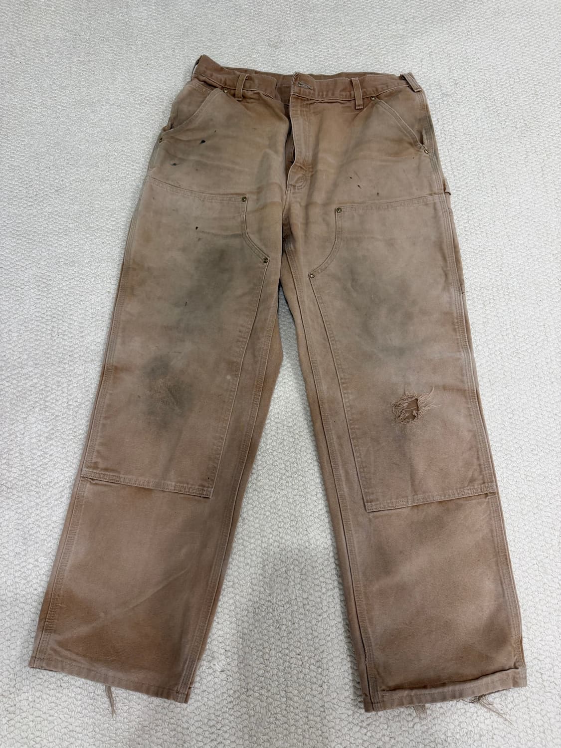 오리지널 USA 칼하트 더블니 페이딩 베이지 B01 36x32 상품이미지1