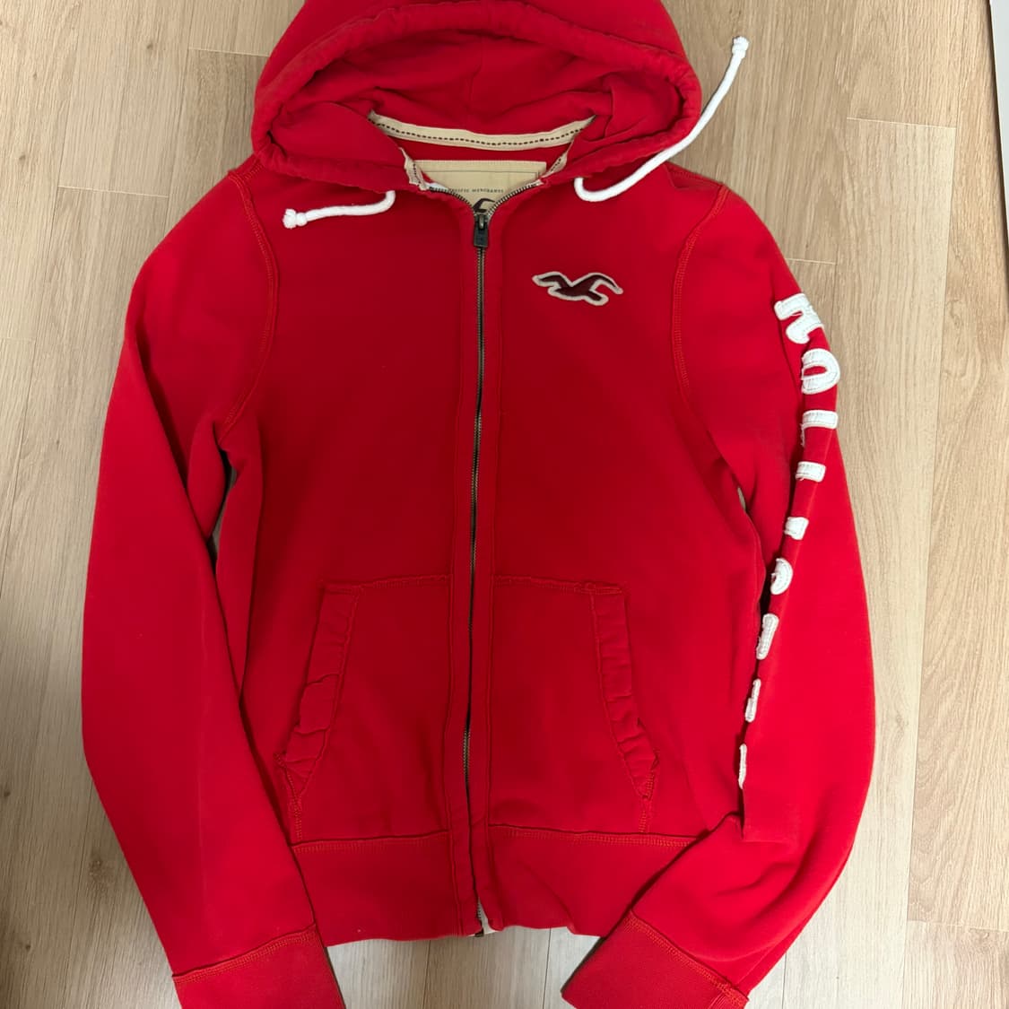 홀리스터 빈티지 레드 팔 로고 빅로고 후드집업 후집 판매 상품이미지1