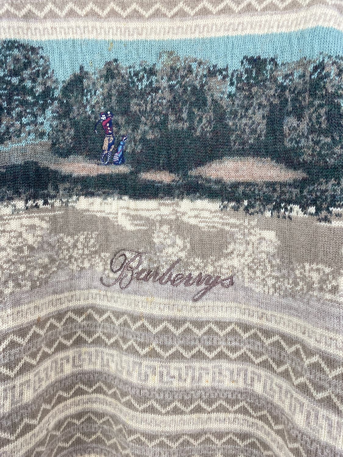 버버리 90s 골프맨 에스닉 울 니트 스웨터 L 상품이미지6