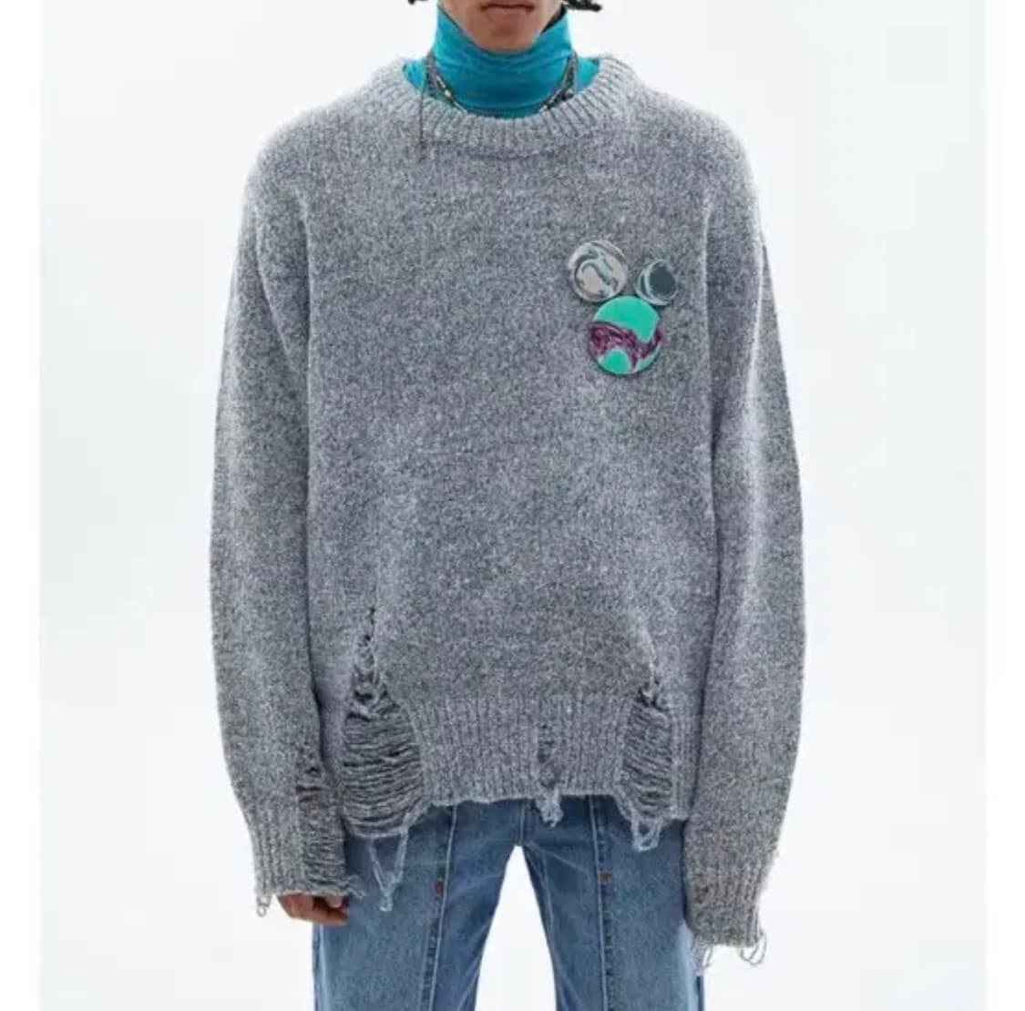 L) 앤더슨벨 데미지 크루넥 스웨터(니트) 상품이미지5