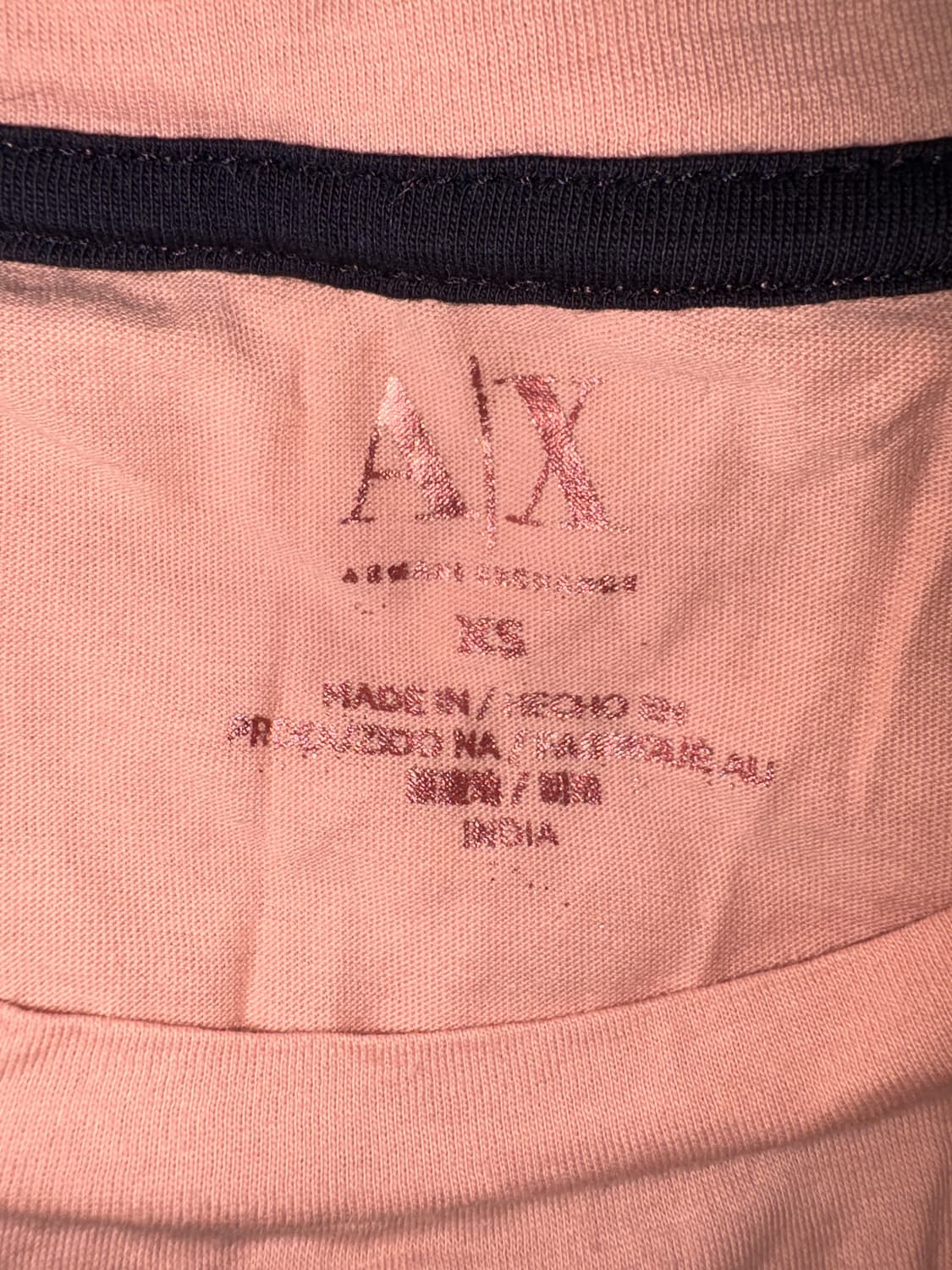 아르마니 익스체인지 핑크 딸기우유 슬림 반팔티 갸루 미사깔 y2k 상품이미지4