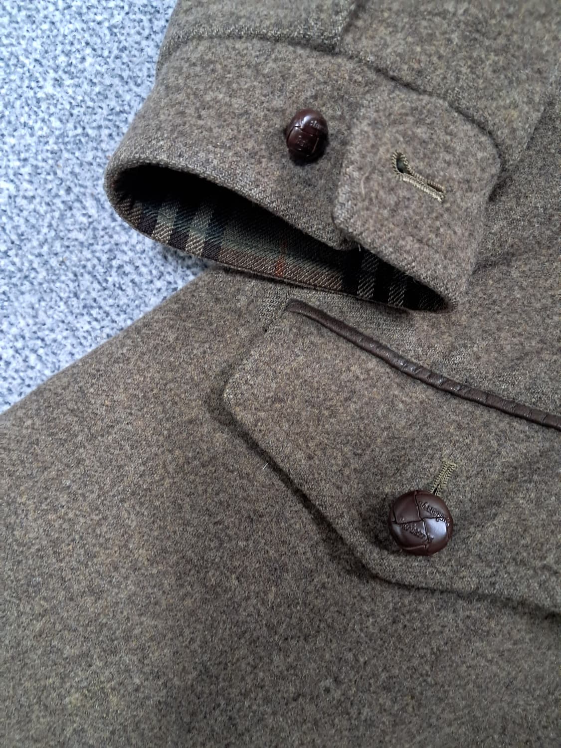 버버리 울브라운 가죽카라 코트 상품이미지3