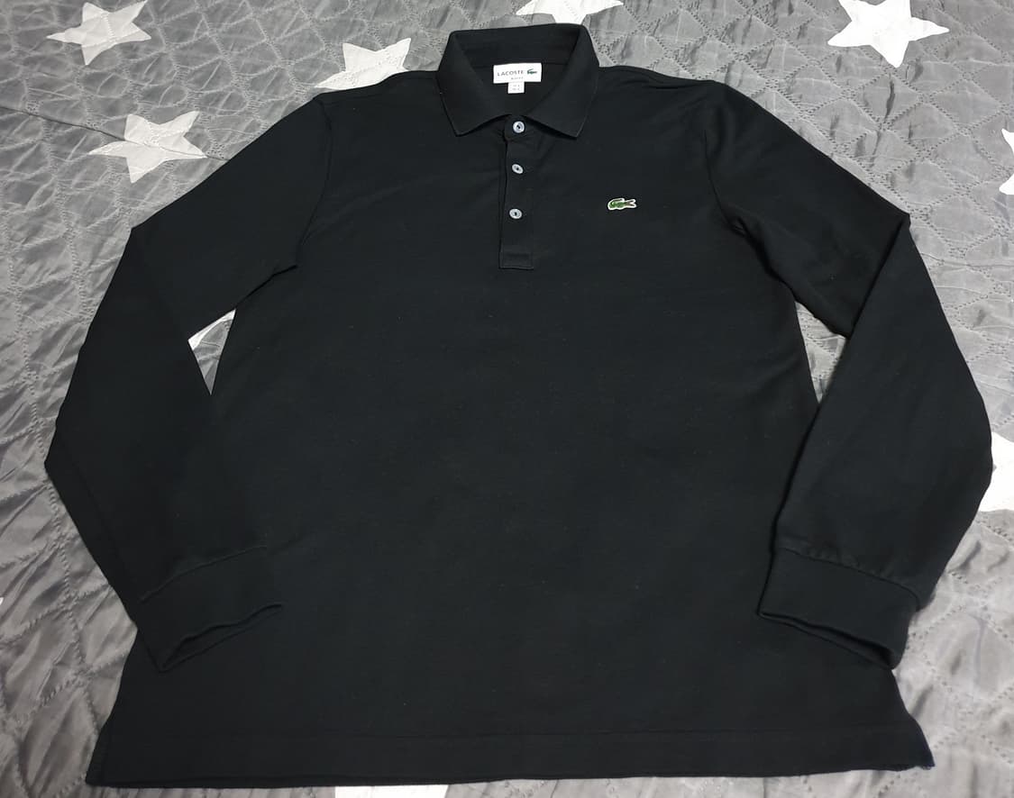 라코스테 슬림핏 긴팔 카라티 블랙 (S) 상품이미지1