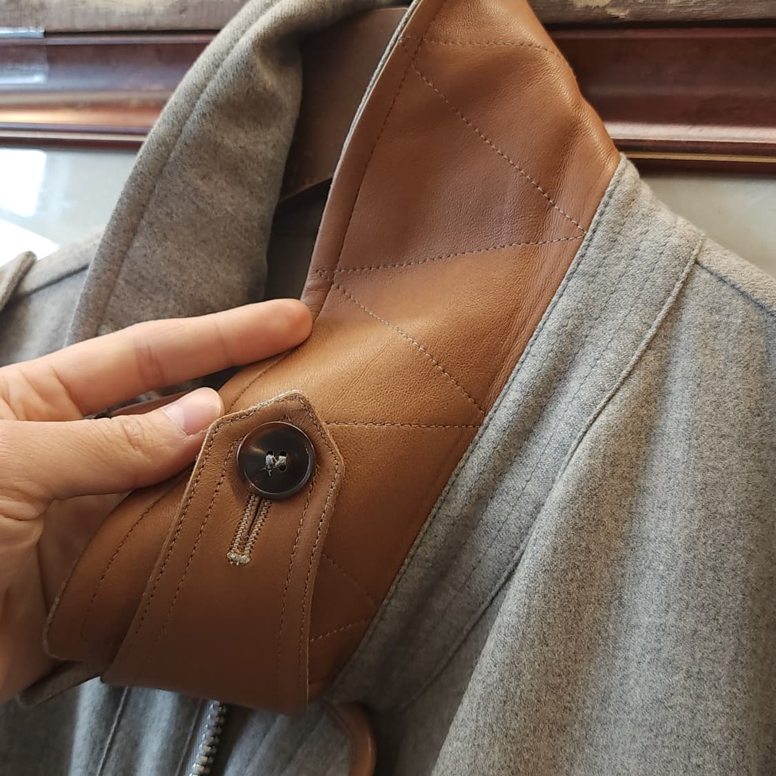 폴로 이태리 바이커 봄버 자켓 밀리터리 블루종 라이트 그레이 xl 상품이미지9