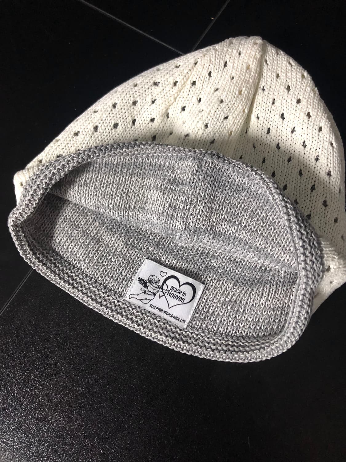 스컬프터 메쉬 니트 리버시블 비니 아이보리 상품이미지2