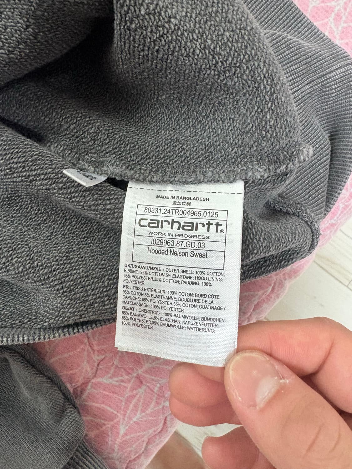 칼하트wip 넬슨 후드티 워시드블랙 XL 상품이미지5