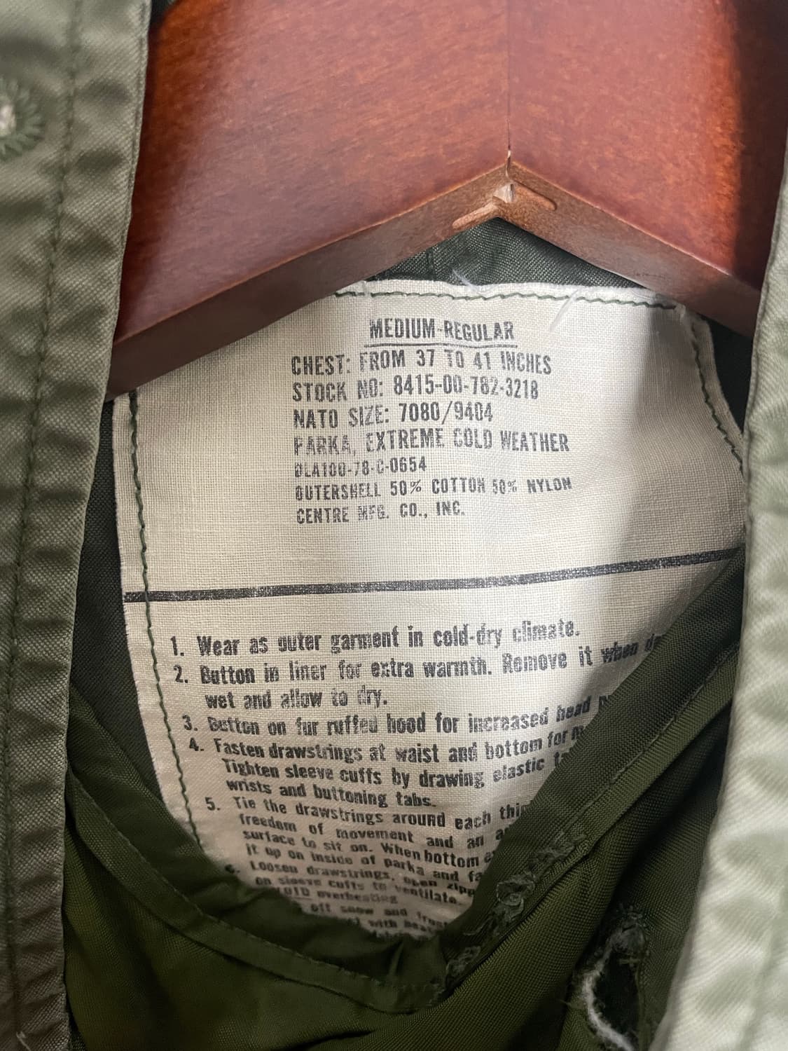 [M] 70s 오리지널 M65 개파카 피쉬테일 파카 풀세트 상품이미지4