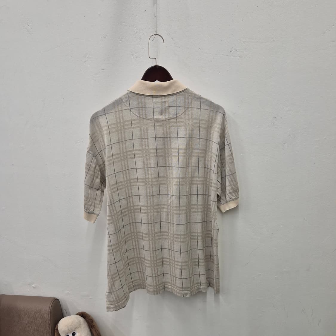 버버리 골프 노바 체크 반팔 폴로 셔츠 L 상품이미지4