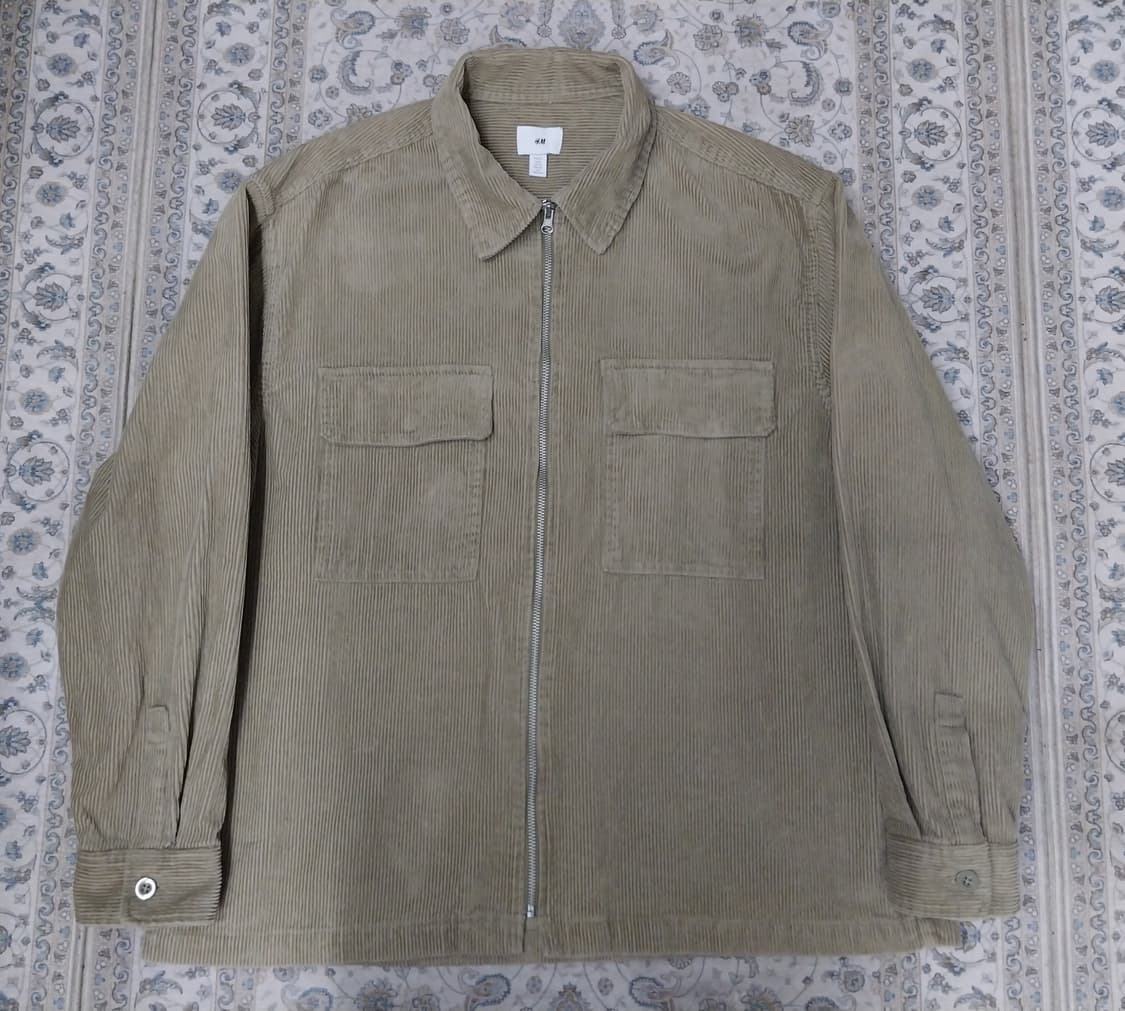 H&M 코듀로이 집업 셔츠 자켓 XL 상품이미지1