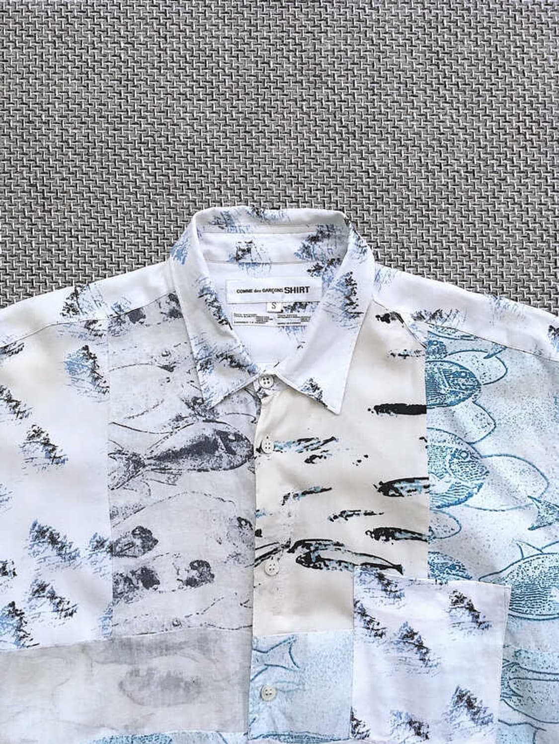 France made silk blended patchwork shirt 상품이미지3