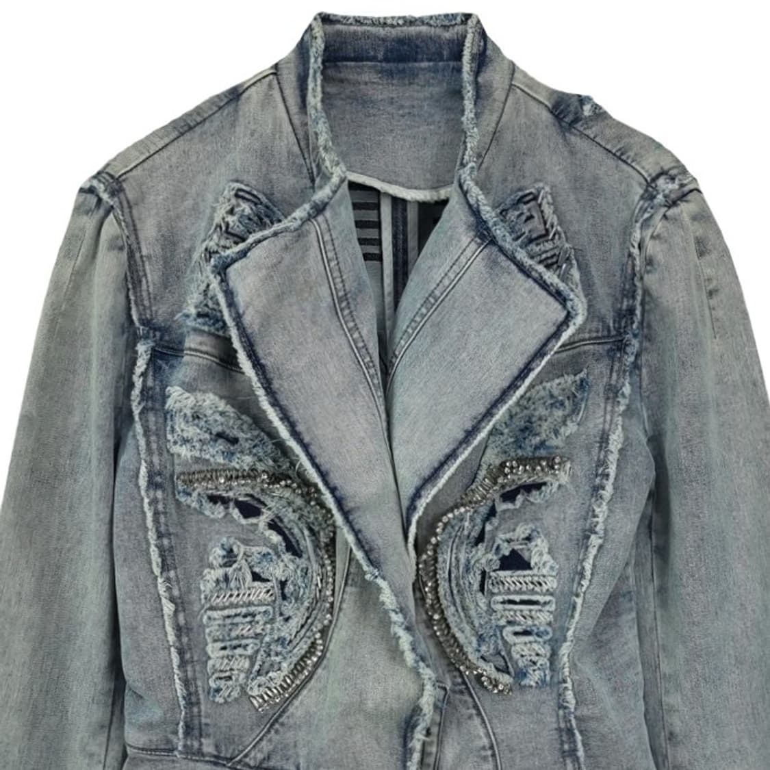 [JPN] 일본빈티지 데미지 디테일 스팽글 더블 데님 자켓 M16400 상품이미지4