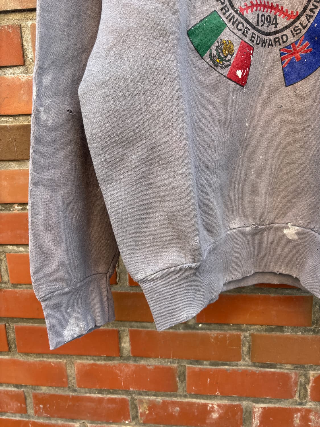 90s fruit of the loom 디스트레스드 블랙다잉 스웻셔츠 상품이미지5