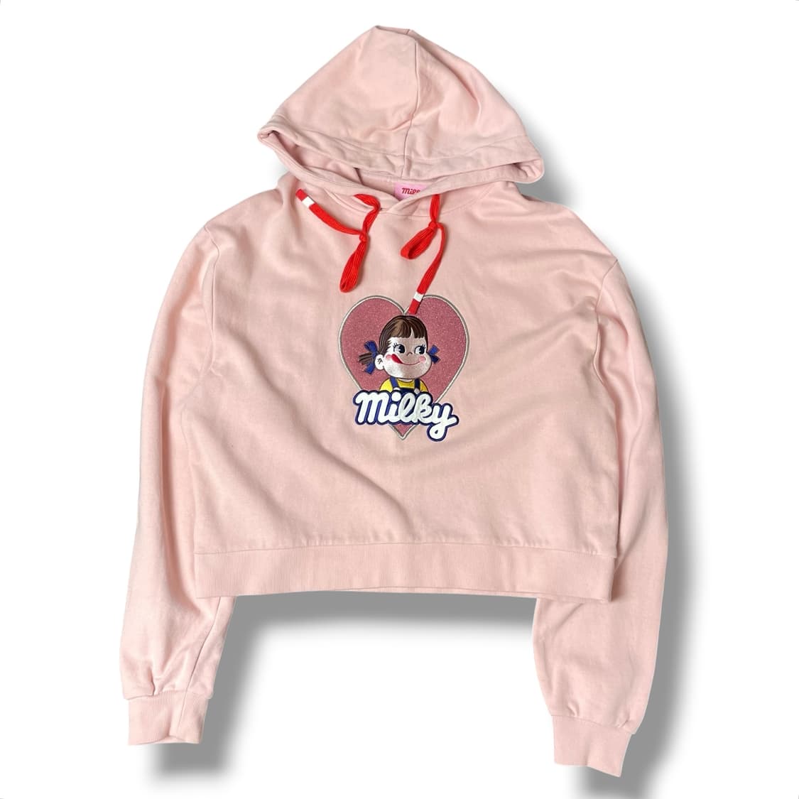 페코 연핑크 크롭 후드 F 상품이미지1