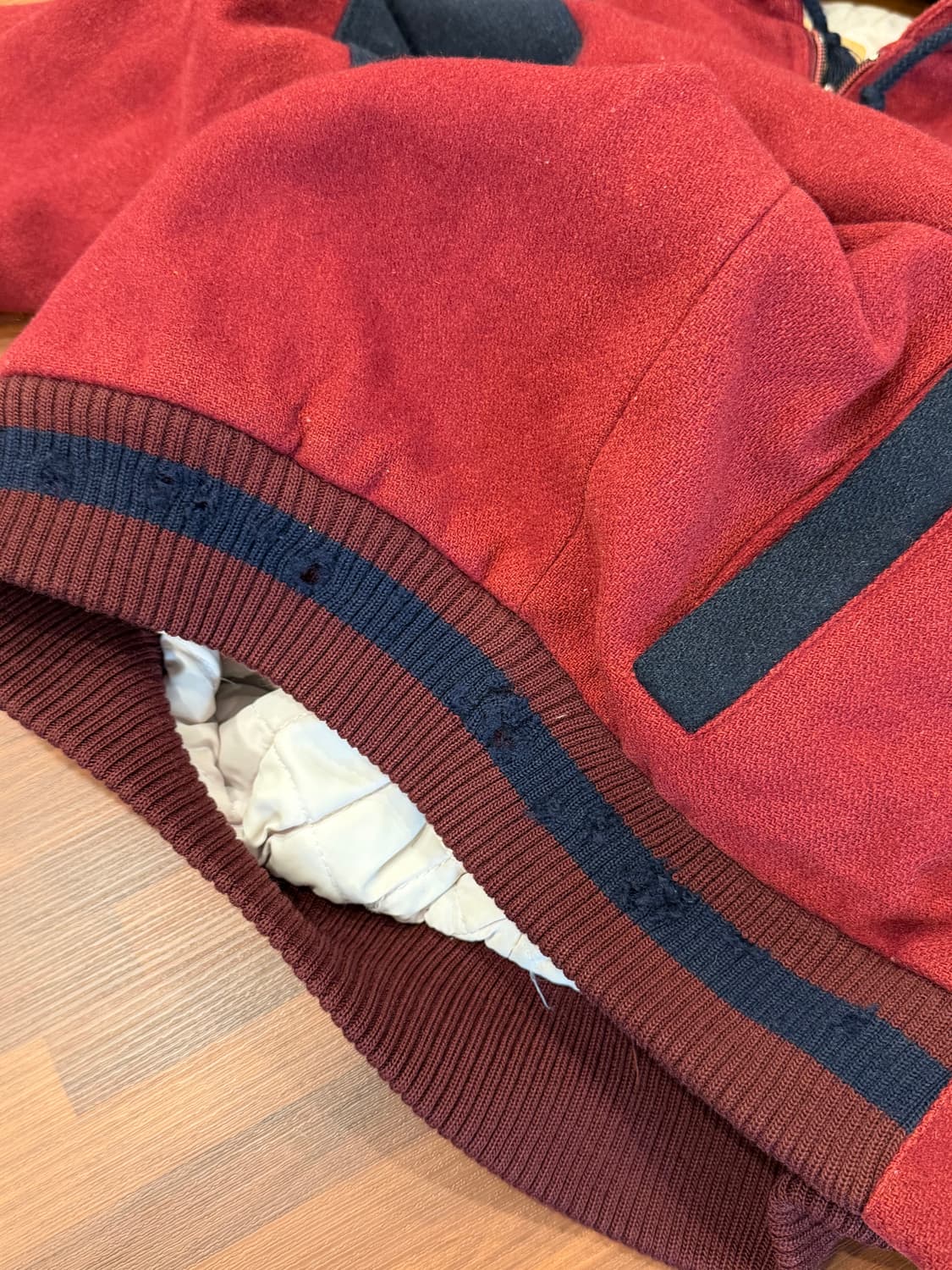 90-00s Vtg 빈티지 울 바시티 후드 집업 자켓 상품이미지8