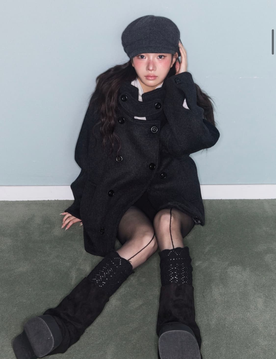 후드 하프 코트 (울100) 상품이미지3