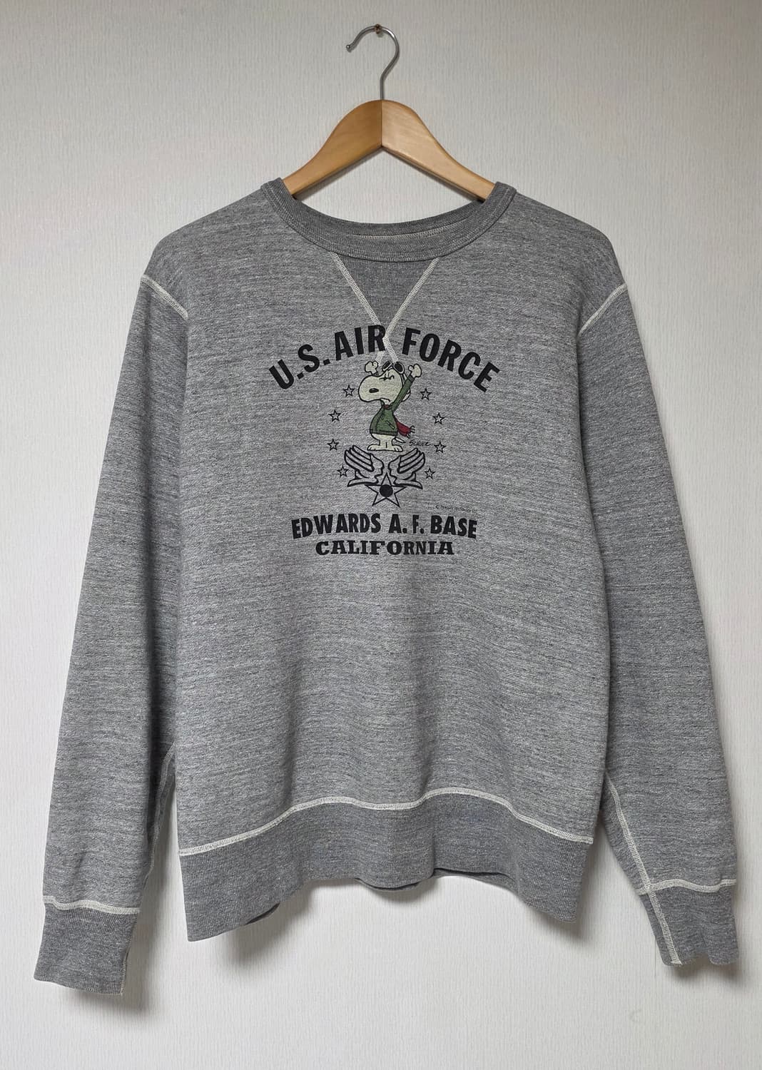 버즈릭슨 스누피 U.S.AIR FORCE 헤더그레이 스웨트셔츠 40-42 상품이미지1