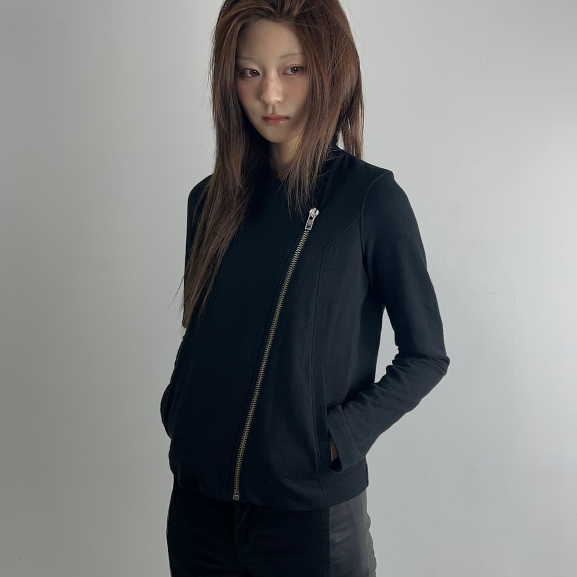 헬무트랭 비대칭 더블 집업 져지 바이커 자켓 상품이미지1