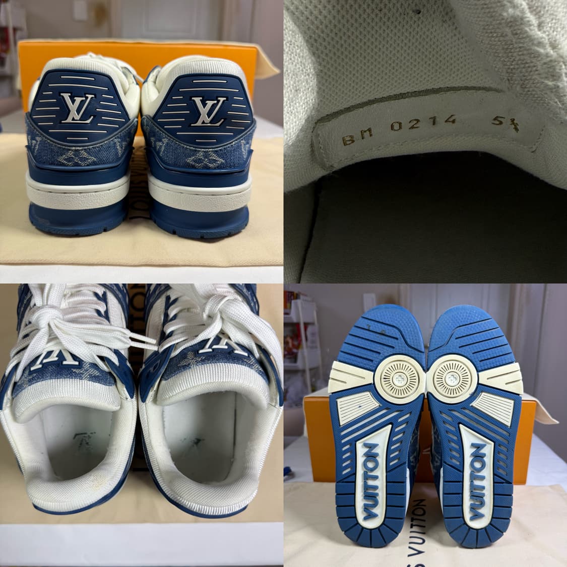 [ 5.5사이즈 ] 루이비통 LV 트레이너 모노그램 데님 블루 스니커즈 상품이미지4