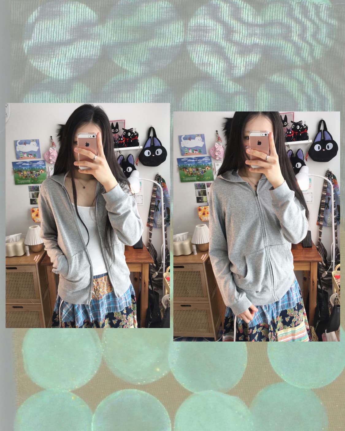 vintage zip-up hoodie gray 상품이미지1