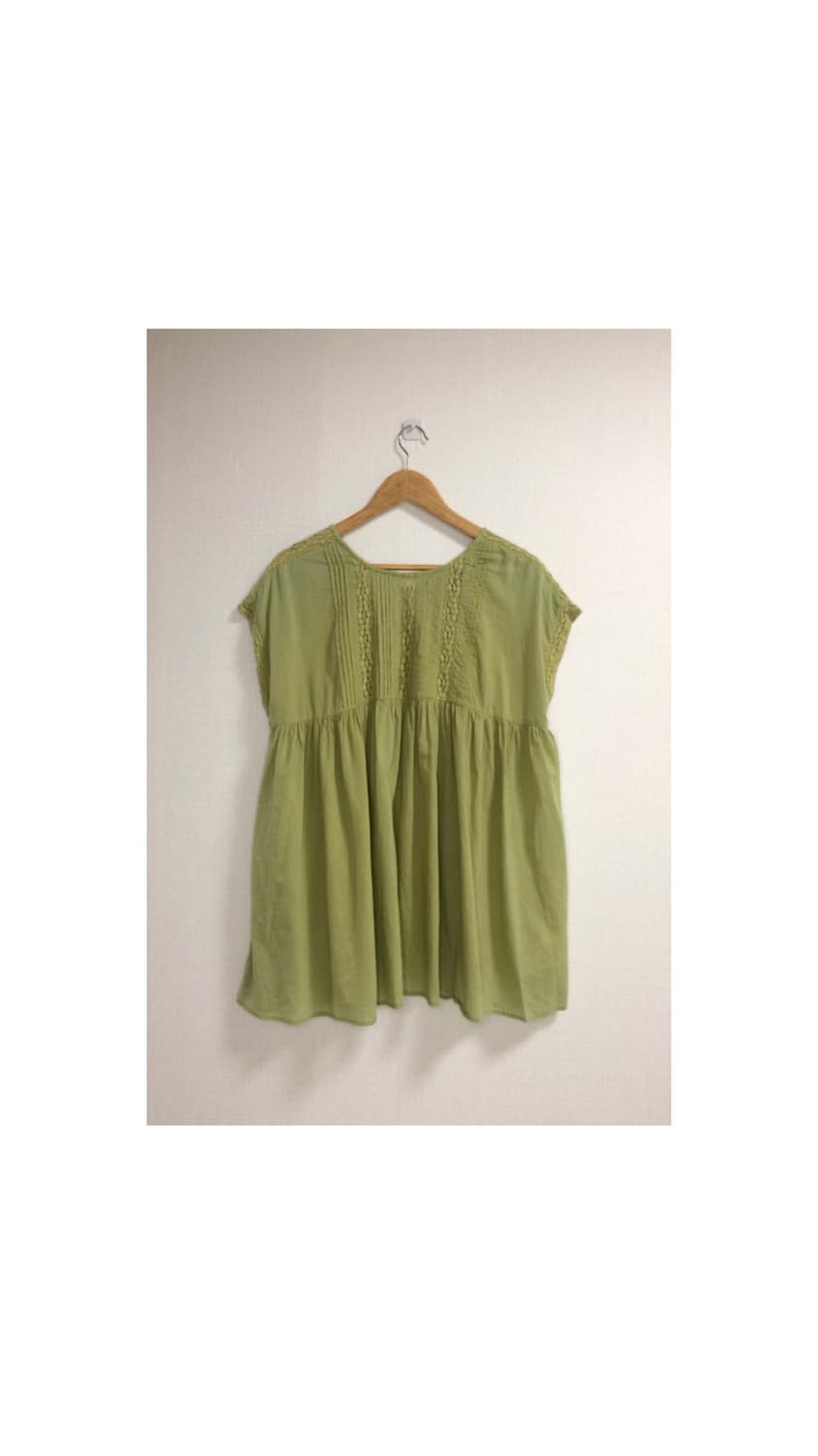 빈티지 그린 레이스 오픈 슬리브리스 튜닉 상품이미지6