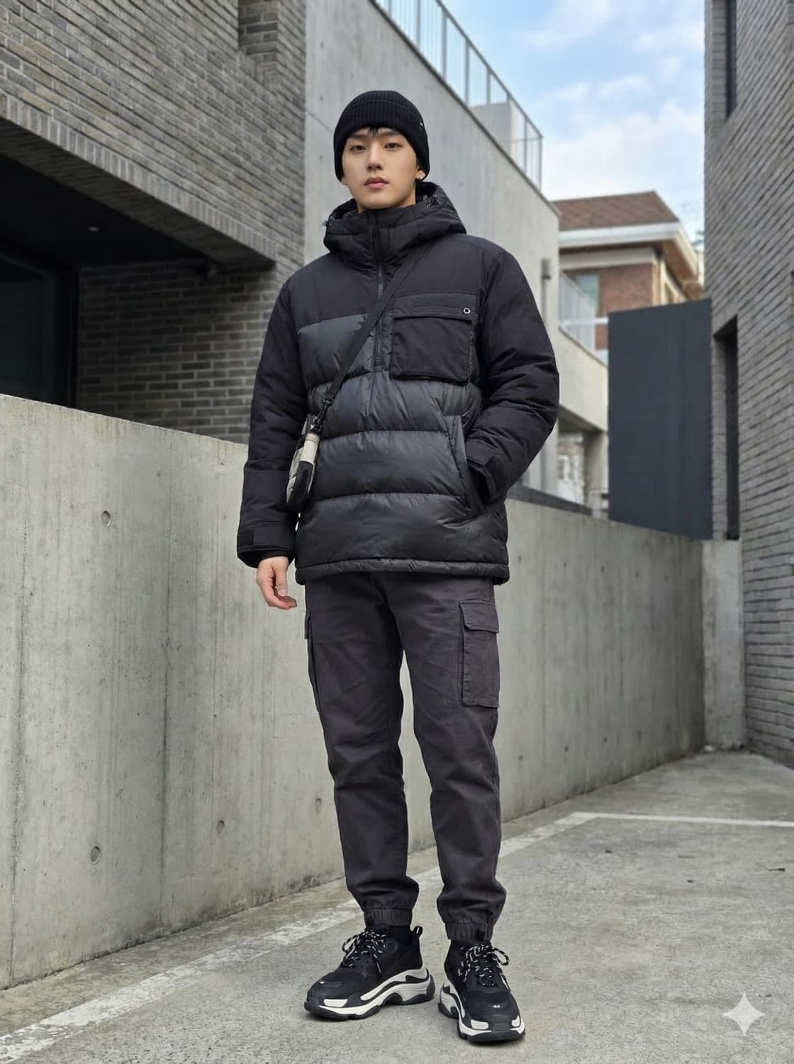 빈폴 스포츠 덕다운 아노락 하프집업 패딩 상품이미지1