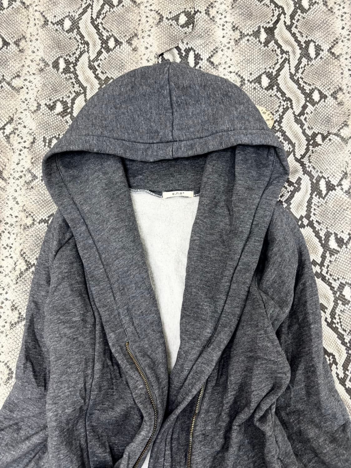 Vintage Grey Side Zipper Detail Hooded 상품이미지3