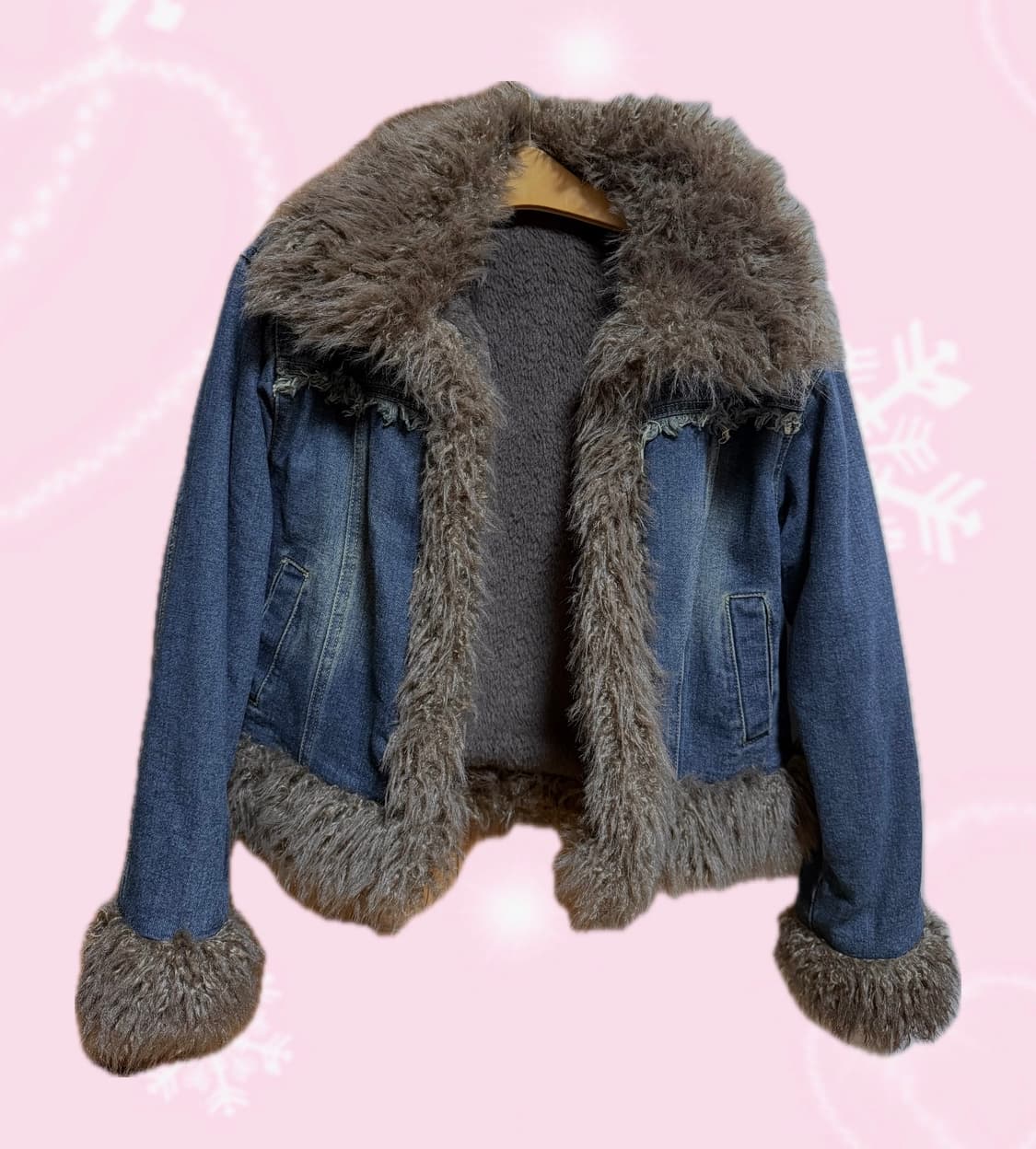 겨울 데님 퍼 자켓 상품이미지1