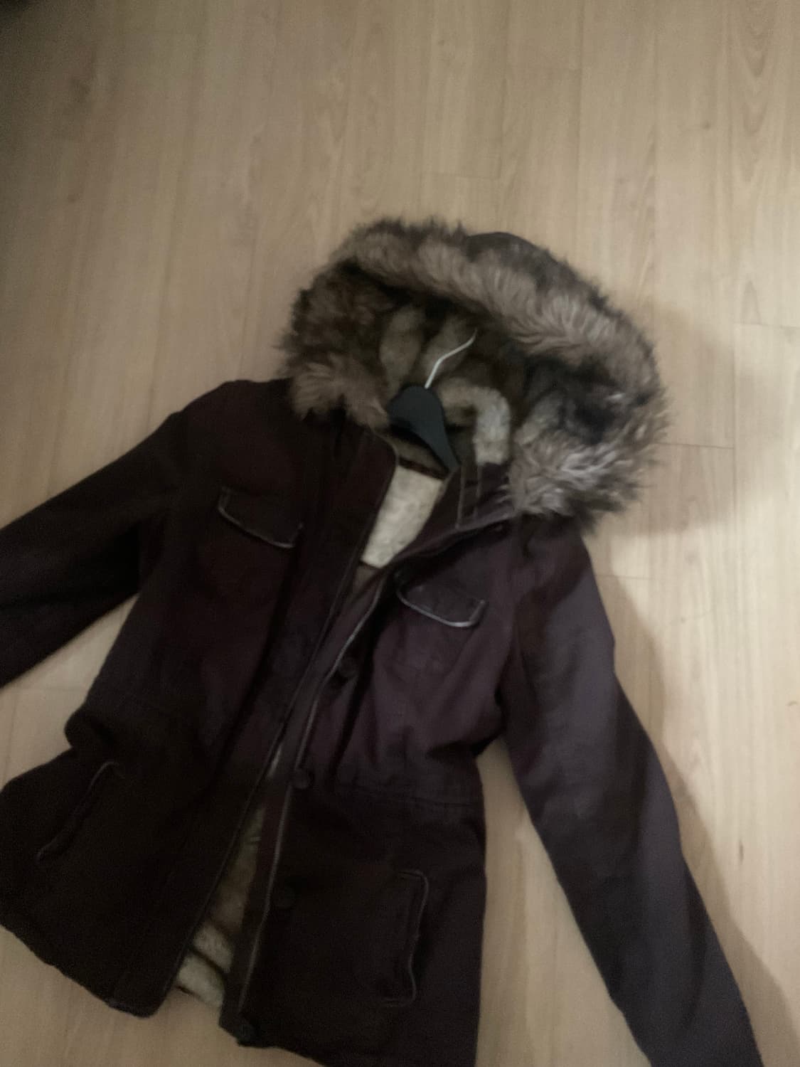 아베크롬비 빈티지 브라운 y2K 모리걸 퍼 울프죠 야상 자켓 상품이미지1