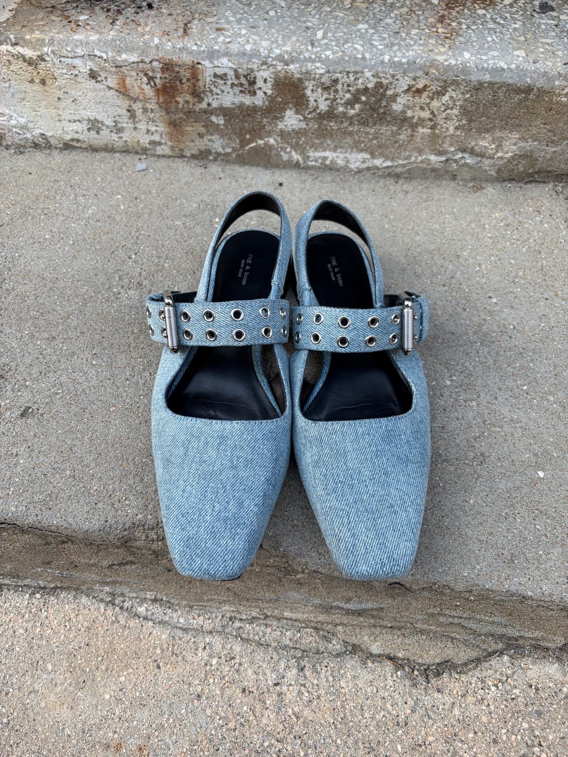 235) Rag&Bone 데님 버클 슬링백 플랫 슈즈 상품이미지4