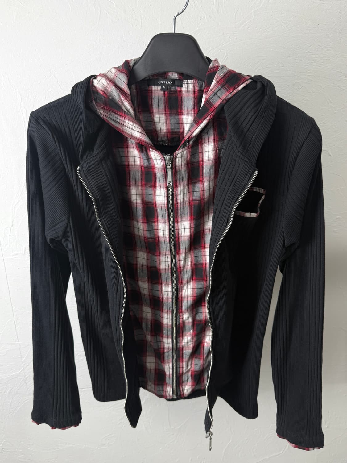 Water Back 레이어드 후드 집업 상품이미지3