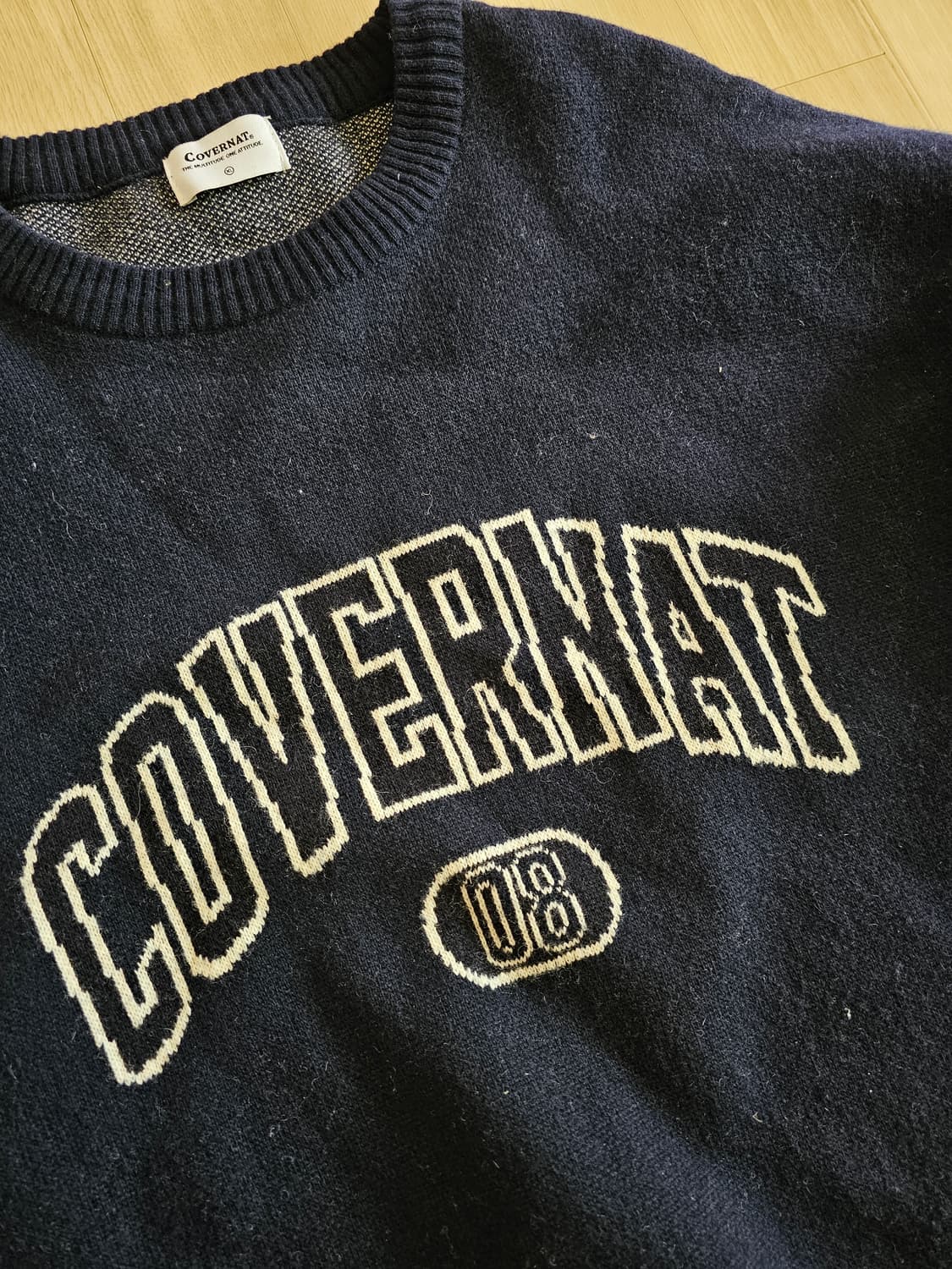 커버낫 네이비 아치 로고 스웨터 XL 상품이미지3