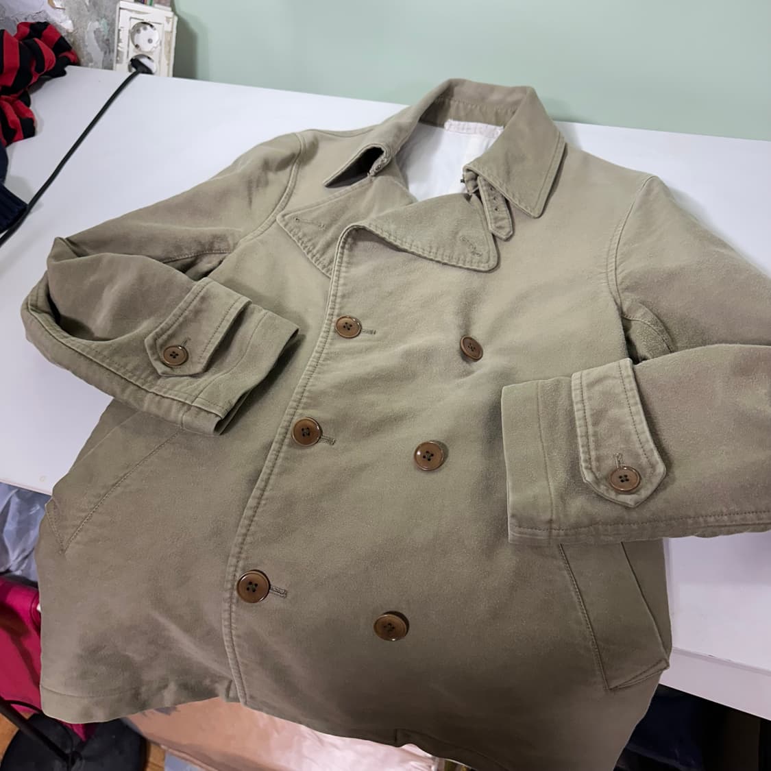 M 재팬빈티지 JPN 빈티지워싱 밀리터리복각 코튼 더블 피코트 상품이미지2