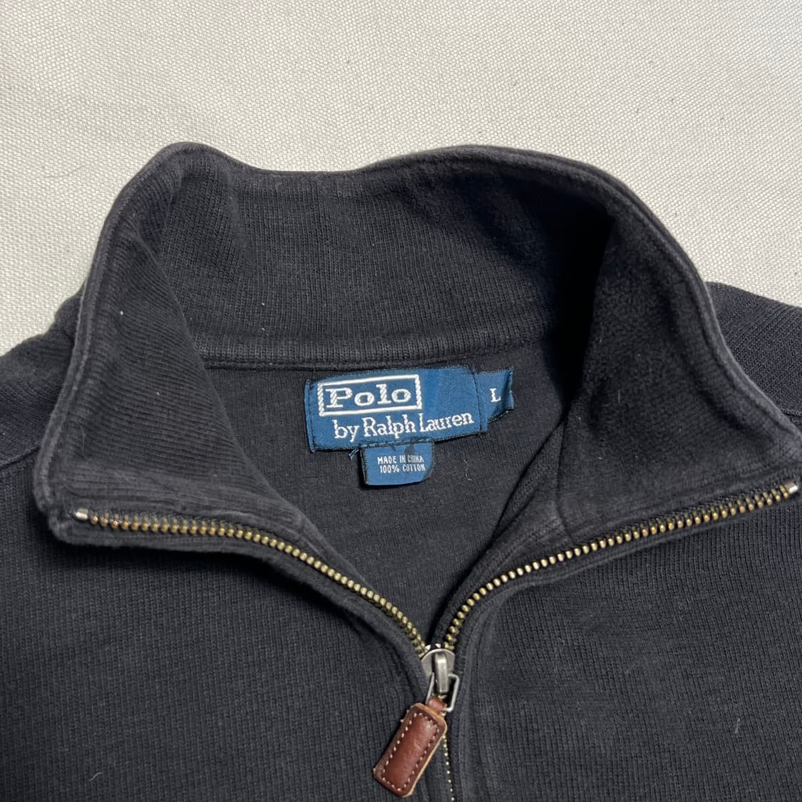 L 폴로랄프로렌 블랙 코튼 반집업 니트 상품이미지4
