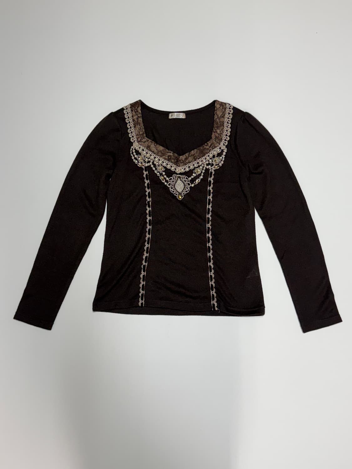 axes femme 브라운 큐빅 롱슬리브 상품이미지1