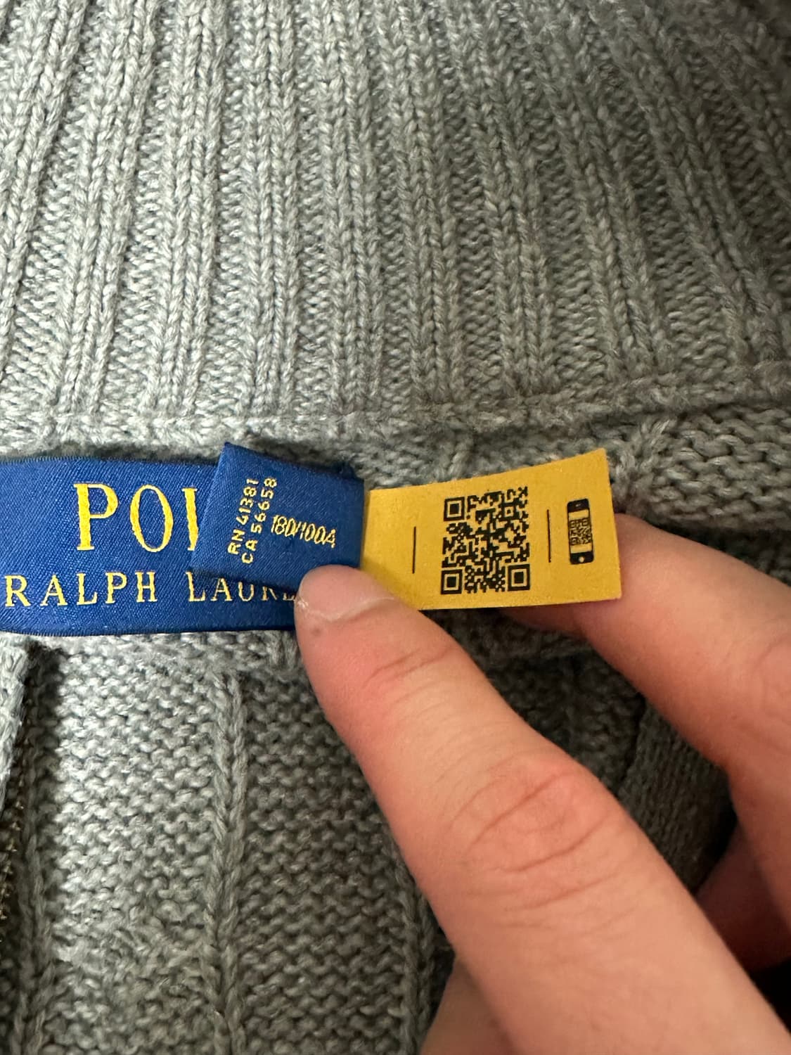 [정품]폴로 랄프로렌 케이블 니트 코튼 풀 지퍼 스웨터 상품이미지7