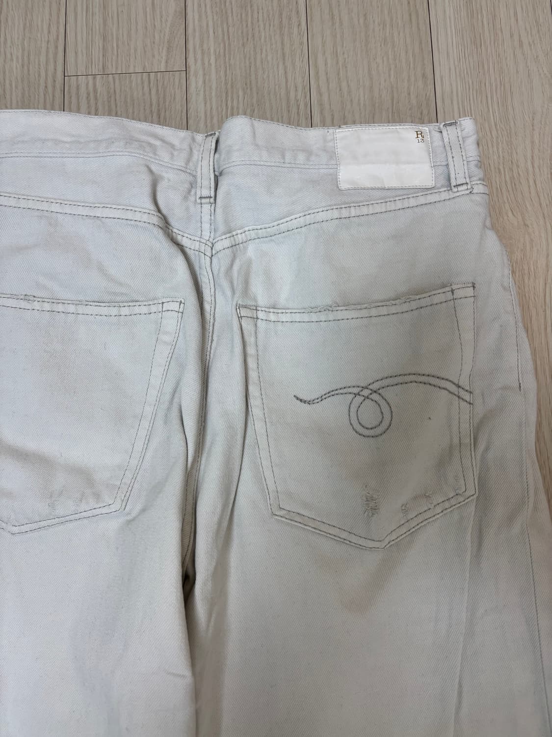 R13 데이먼 팬츠 아이보리 26 상품이미지8