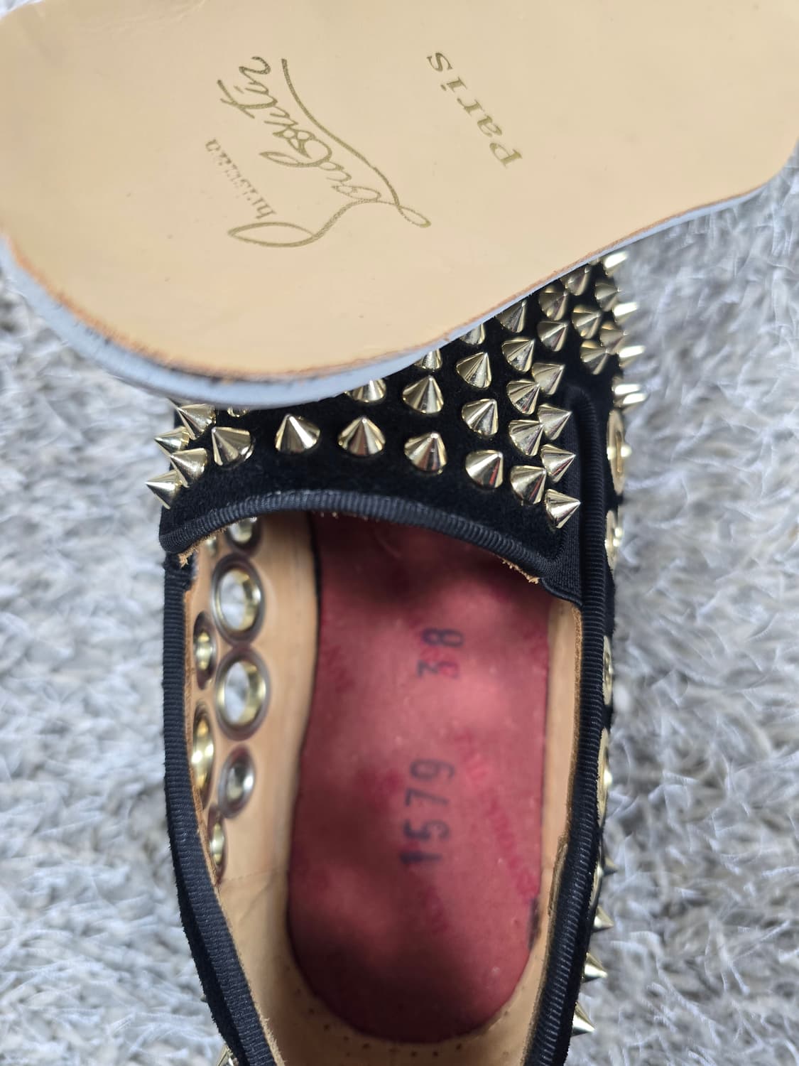 크리스찬 루부탱 스터드 슬립온 블랙 38 상품이미지6